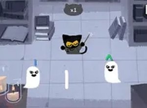 Doodle Halloween Momo Cat Academy Online Game